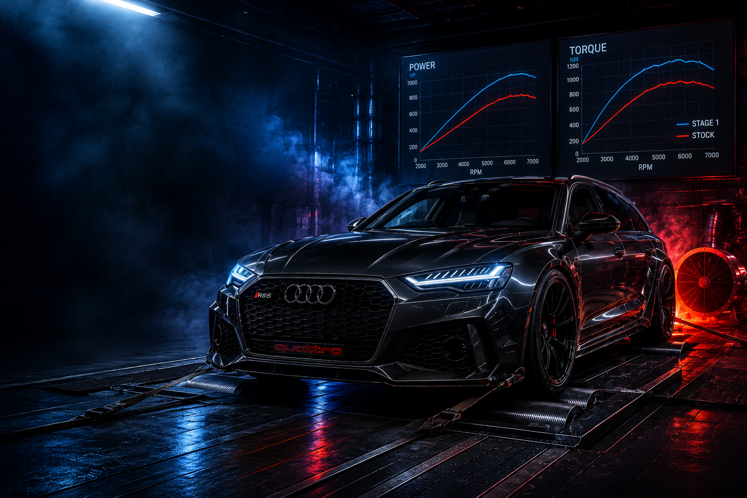 Dyno performance curves after Stage 1 tuning